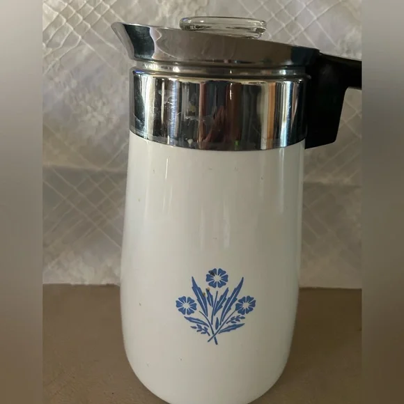 Vintage Corning Ware Blue Cornflower Percolator Coffee Collectible - Picture 2 of 15
